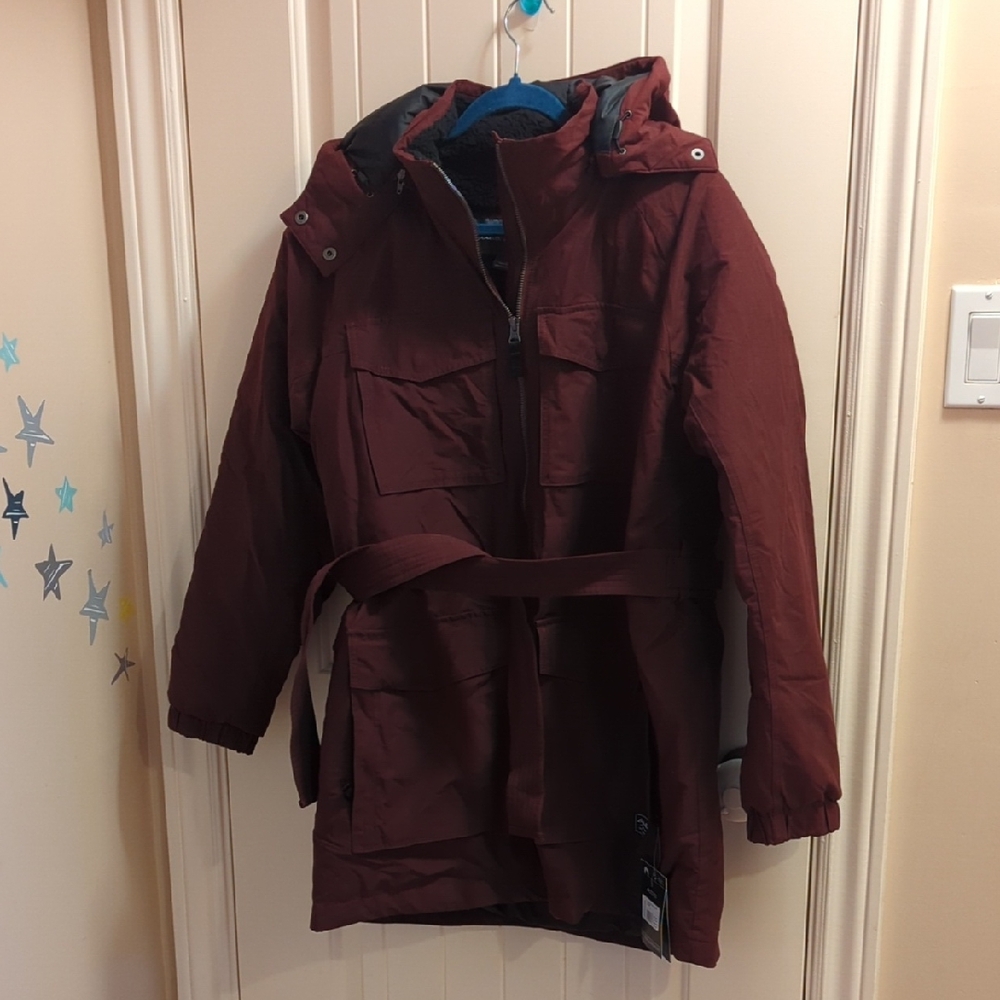 Women's Sz.Large Maroon Down Jacket with Hood